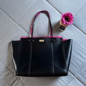 Kate Spade Annelle Arbour Hill Black And Pink Large Tote